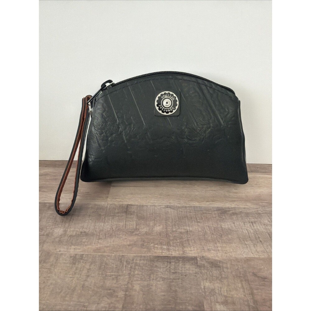 English Retreads Recycled Tire Wristlette bag Eco Punk Black Rubber Pouch